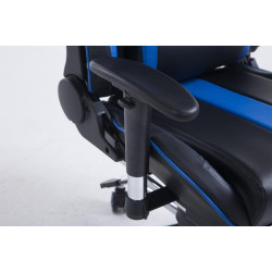 Chaise de bureau racing Limit avec repose-pieds, noir/bleu