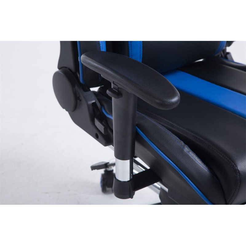 Sedia ufficio Racing Limit in similpelle Nero/blu,Con poggiapiedi