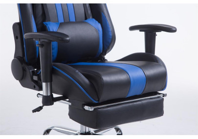 Chaise de bureau racing Limit avec repose-pieds, noir/bleu