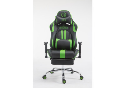 Chaise de bureau racing Limit avec repose-pieds noir/vert
