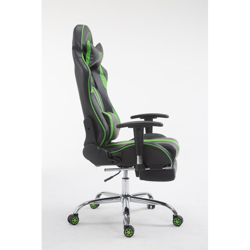 Chaise de bureau racing Limit avec repose-pieds noir/vert