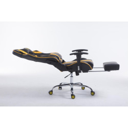 Chaise de bureau racing Limit avec repose-pieds, noir/jaune
