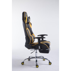 Chaise de bureau racing Limit avec repose-pieds, noir/jaune