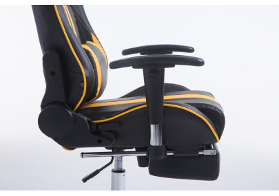 Chaise de bureau racing Limit avec repose-pieds, noir/jaune