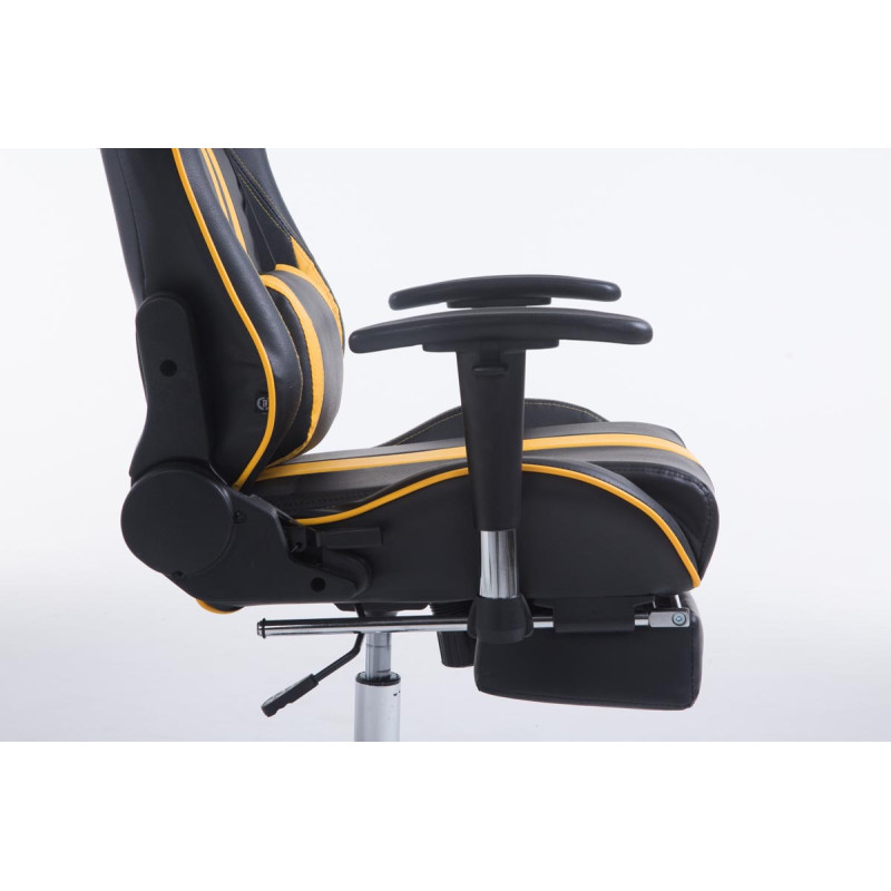 Chaise de bureau racing Limit avec repose-pieds, noir/jaune