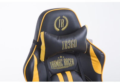 Sedia ufficio Racing Limit in similpelle Nero/giallo,Con poggiapiedi