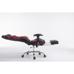 Chaise de bureau racing Limit avec repose-pieds noir/rouge
