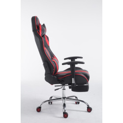 Chaise de bureau racing Limit avec repose-pieds noir/rouge