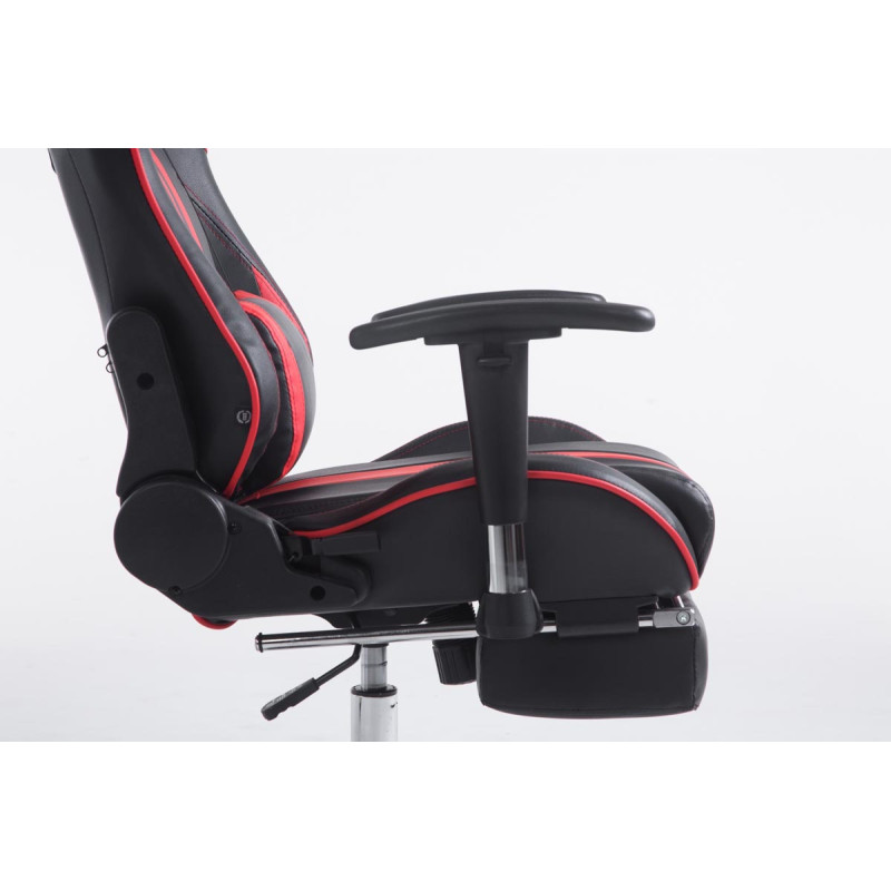 Chaise de bureau racing Limit avec repose-pieds noir/rouge