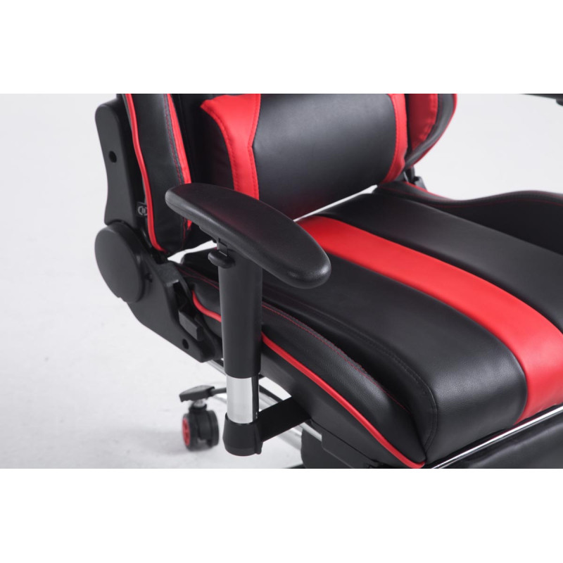 Chaise de bureau racing Limit avec repose-pieds noir/rouge