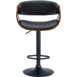 Tabouret de bar Portmore, similicuir, noyer noir/noir