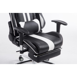Silla De Oficina Racing Limit XL Con Reposapiés Negro/blanco,Con reposapiés