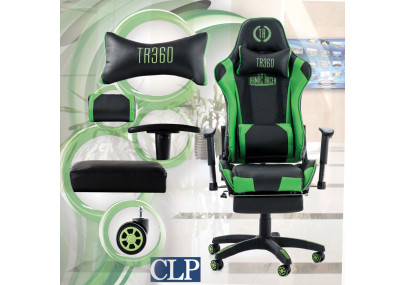 Silla Gaming Turbo Negro/verde,Simil cuero