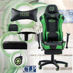 Sedia gaming ufficio Turbo Nero/verde,Finta pelle