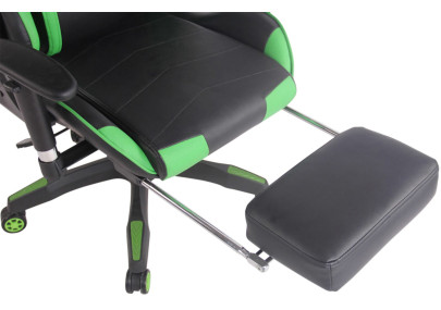 Fauteuil de bureau racing Turbo avec repose-pieds, noir/vert
