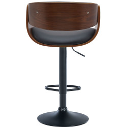 Tabouret de bar Portmore, similicuir, noyer noir/noir
