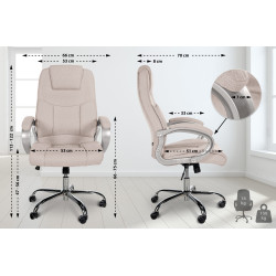 Chaise de bureau BIG Apollo en tissu crème