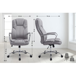 Fauteuil de bureau BIG Xanthos, tissu gris