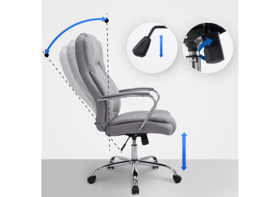 Silla De Oficina XXL Xanthos En Tela Gris