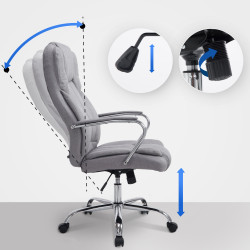 Fauteuil de bureau BIG Xanthos, tissu gris