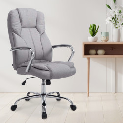 Silla De Oficina XXL Xanthos En Tela Gris