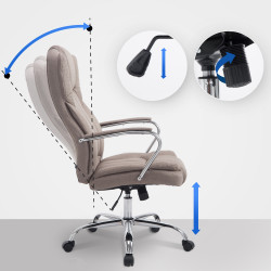 Grande chaise de bureau Xanthos, tissu taupe