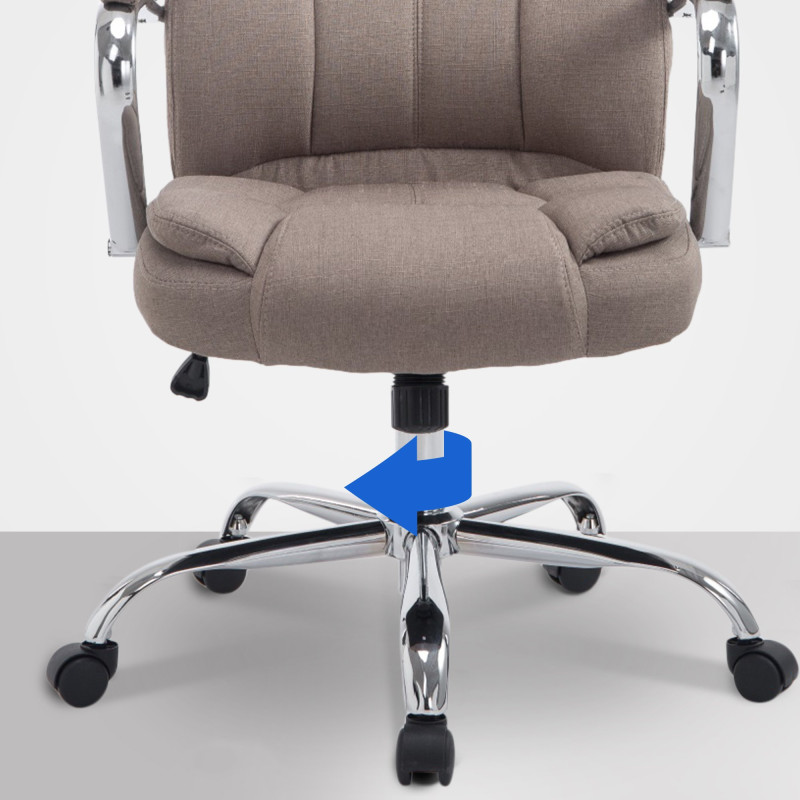Grande chaise de bureau Xanthos, tissu taupe