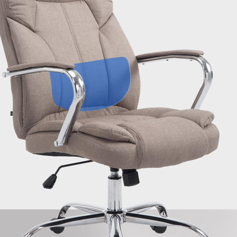 Silla De Oficina XXL Xanthos En Tela Gris topo