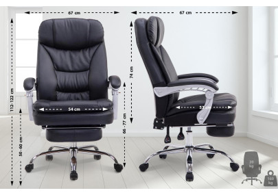 Fauteuil de bureau XL Troy noir