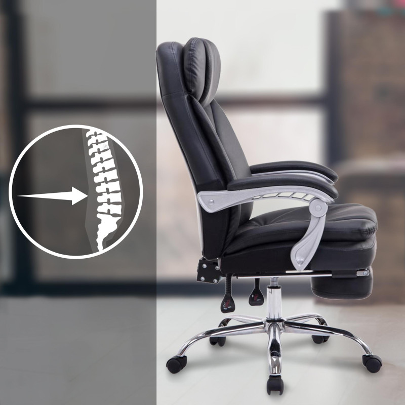 Sedia ufficio XL Troy in similpelle nero