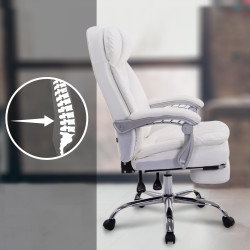 Sedia ufficio XL Troy in similpelle bianco