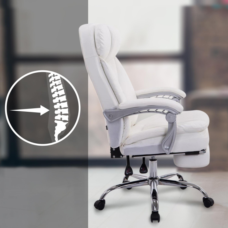 Sedia ufficio XL Troy in similpelle bianco