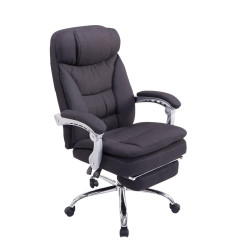 Fauteuil de bureau XL Troy en tissu noir