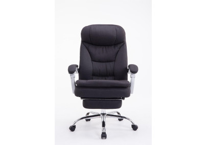 Fauteuil de bureau XL Troy en tissu noir