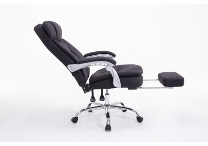 Fauteuil de bureau XL Troy en tissu noir