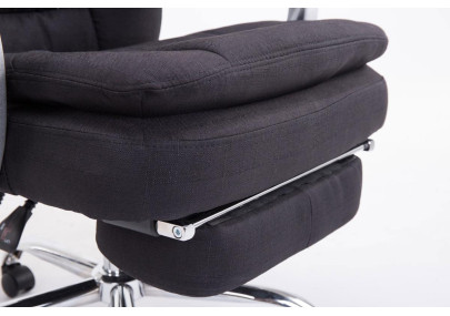 Silla de Oficina XL TROY Tapizada en Tela Negro