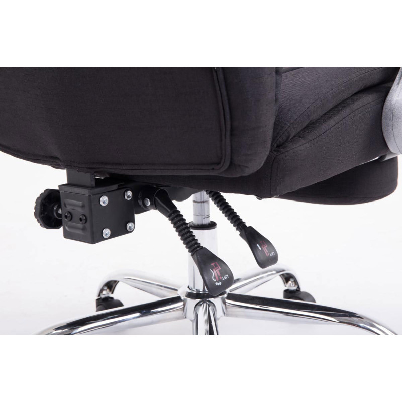 Fauteuil de bureau XL Troy en tissu noir