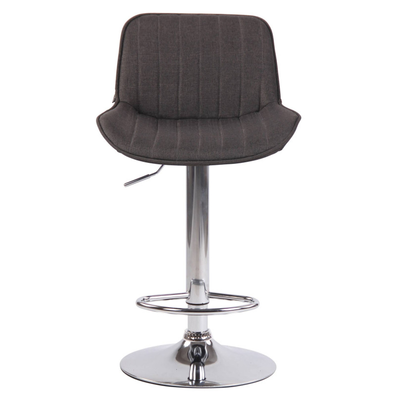 Set de 2 Taburetes de bar lentini en tela Gris oscuro,Cromado