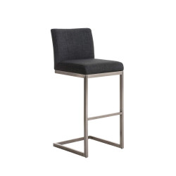 Tabouret de bar en tissu Paros gris foncé