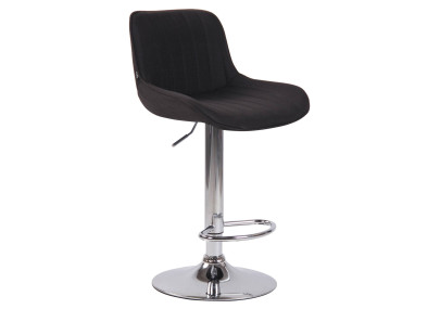 Lot de 2 tabourets de bar Lentini tissu chrome noir