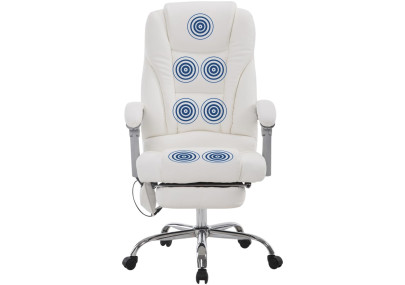Fauteuil de bureau Pacific avec fonction massage, blanc
