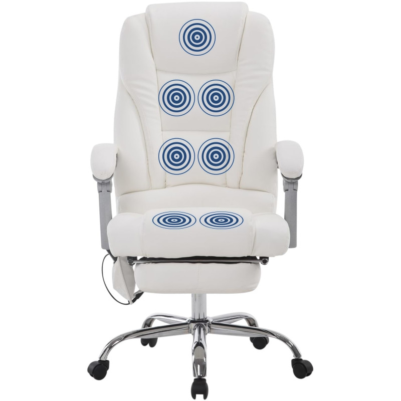 Fauteuil de bureau Pacific avec fonction massage, blanc