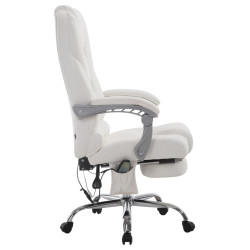 Fauteuil de bureau Pacific avec fonction massage, blanc