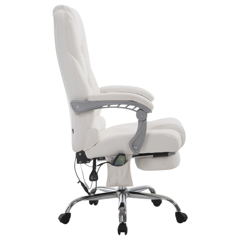 Fauteuil de bureau Pacific avec fonction massage, blanc