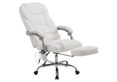Fauteuil de bureau Pacific avec fonction massage, blanc