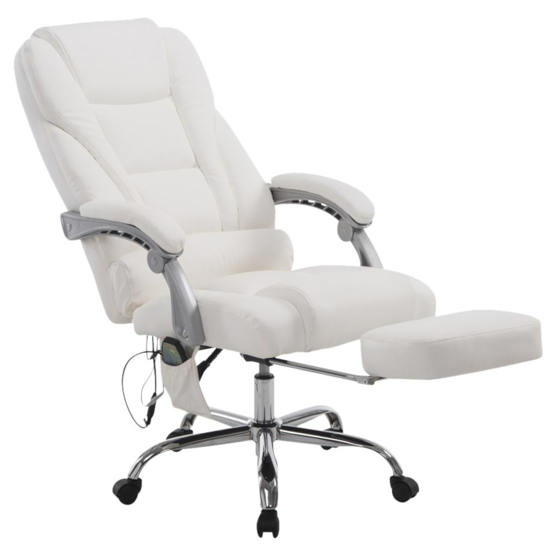 Fauteuil de bureau Pacific avec fonction massage, blanc