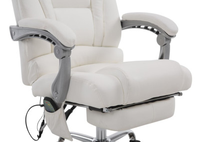 Silla De Oficina Pacific Con Función Masaje Blanco