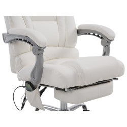 Fauteuil de bureau Pacific avec fonction massage, blanc
