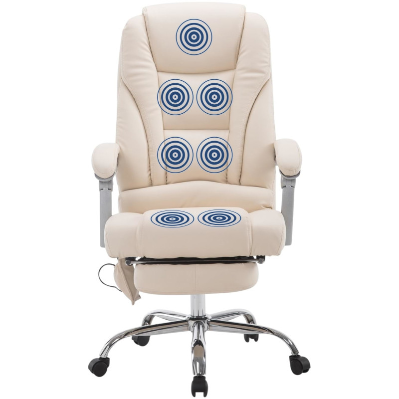 Fauteuil de bureau Pacific avec fonction massage, crème
