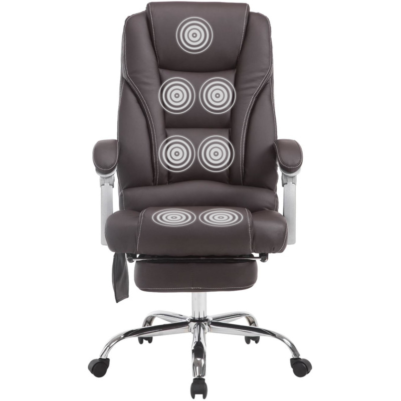 Fauteuil de bureau Pacific avec fonction massage, marron